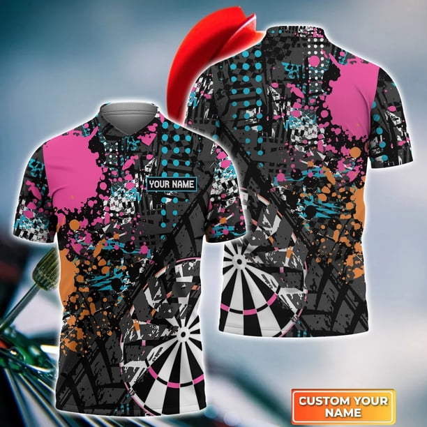 Polo con estampado 3D de dardos para hombre, camisa de manga corta con nombre personalizado, informal, de calle, de verano, WK20S Gao Jinjia LED