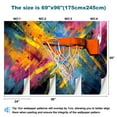 thumbnail image 3 of Peel and Stick Wallpaper Graffiti Basketball Street Pop Inspirational Sports Hoop Colorful Modern Art Wall Mural Decor Self Adhesive and Removable 69in x 98in, 3 of 8