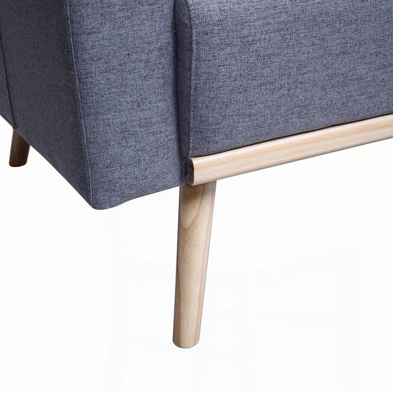 Modern Gray Linen Loveseat with USB & Pockets for Living Room (75"x30"x30"H)