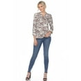 thumbnail image 4 of White Mark Women's Pleated 3/4 Sleeve Floral Print Blouse, 4 of 5