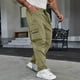 thumbnail image 1 of Pantalones largos para hombre, primavera y verano, color liso, bolsillos, color liso, cordón ajustable, ropa de trabajo, pantalones deportivos e informales, pantalones de poliéster para hombre., 1 of 9