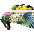 thumbnail image 4 of Tropical Fruit Tablecloth, Retro Pineapple Palm Leaves Print Table Cover for Home Kitchen Dining Room Picnic Party Decor 60x102in, 4 of 6