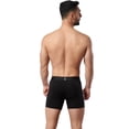 thumbnail image 3 of FOXPOLO Men’s Boxer Briefs 4-Pack Gift Set – Dynamic Print with Color Trim – Stretch Cotton Fabric – Soft, Breathable and Comfortable | M - Black, 3 of 6