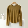 thumbnail image 1 of Fankiway Chemises à Manches Longues pour Femmes, sous-Vêtement Thermique en Polaire Colorée à Col Rond Jaune TG, 1 of 3