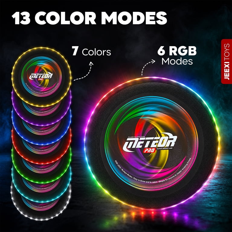 JEEXI, LED Frisbee, Glow in The Dark Flying Disc, Multicolor