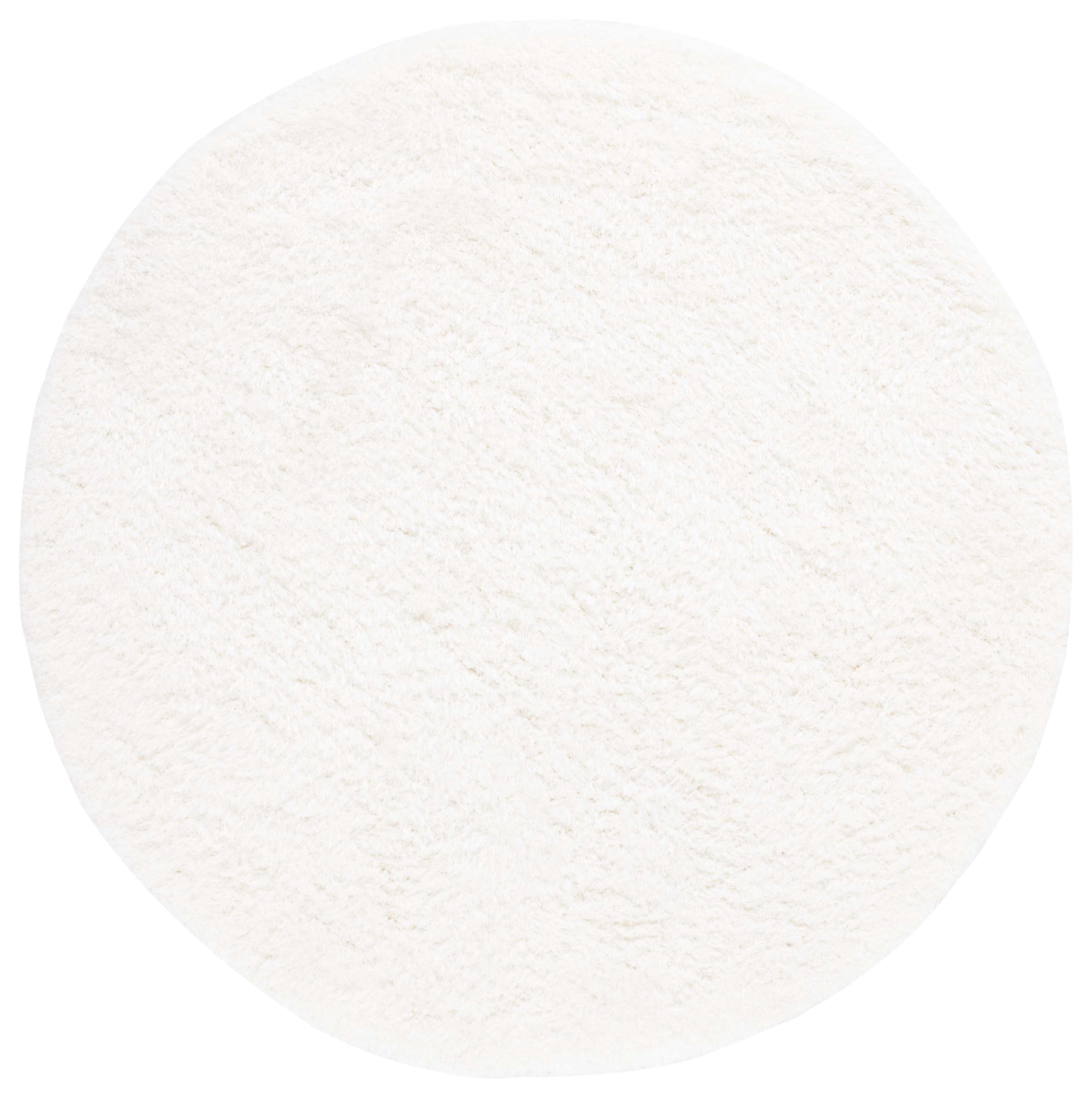 Safavieh Luxe Paxton Solid Shag Area Rug, Ivory, 8' x 8' Round