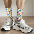 thumbnail image 6 of Rateoe Colorful Dinosaurs for Women Casual Calf Socks - Cute Crew Socks - Thin Soft Above Ankle Socks Size 5-11, 6 of 6