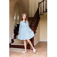 thumbnail image 6 of Arshiner Girls A-Line Dresses Chiffon Long Sleeve Square Neck Swiss Dot Flowy Casual Party Dress, 6 of 7