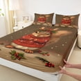 thumbnail image 3 of jejeloiu Kawaii Wild Squirrel Bed Sheets,Rustic Christmas Flower King Sheets,Red Berry Sheet Set For Girl,Ultra Soft Home Decor,4-Piece, 3 of 7