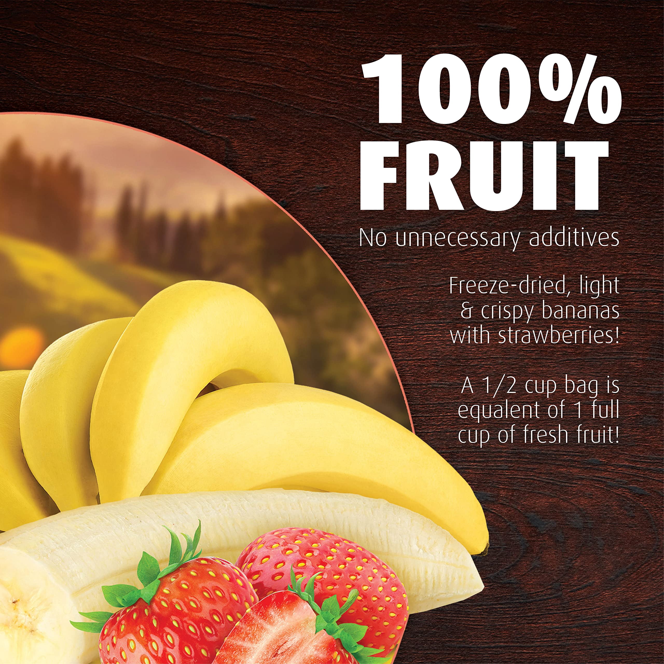 Brothers All Natural Freeze Dried Fruit Crisps, Variety Pack, 12 Single Serve Bags, Fuji Apple, Strawberry, Banana Strawberry, Made with 100% Fruit, Gluten Free, Soy Free, Vegan, Healthy Snack