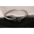 thumbnail image 6 of Sunsoul By Touchstone Indian Bollywood Handcrafted Exemplary Dotted Braids Green Onyx Designer Jewelry Openable Bracelet In Oxidized Silver Tone For Women, 6 of 6