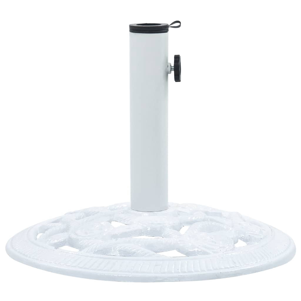vidaXL White Round Cast Iron Patio Umbrella Bases, Adjustable Height