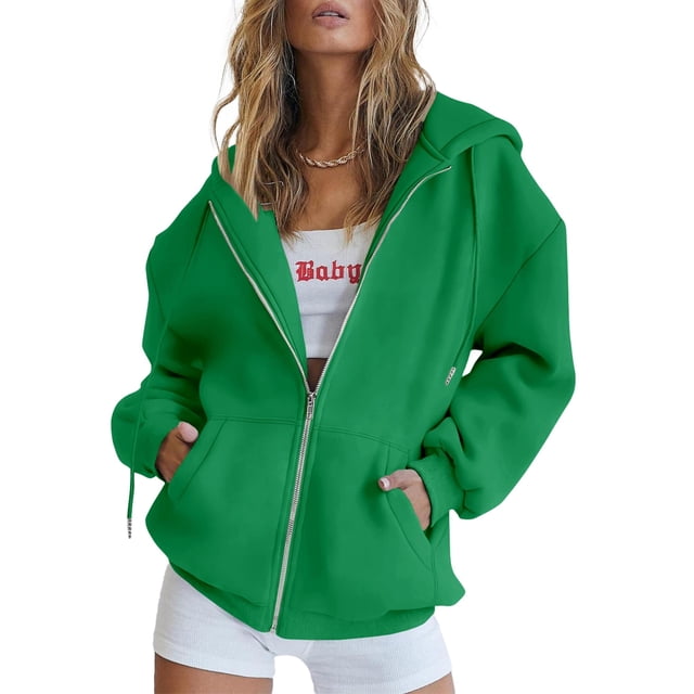 Sudadera con Capucha PRETTYGARDEN 2025 con Cierre Verde M