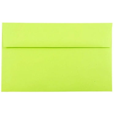 JAM Paper A10 Envelopes, 6 x 9 1/2, 25/Pack, Lime Green