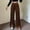 Brown, variant on Idoravan Women's Plus Size Pants Women Suede Elastic Waist High Waist Color Blocking Sagging Loose Wide Leg Trousers Length Pants