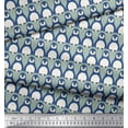 thumbnail image 3 of Soimoi Japan Crepe Satin Fabric Penguin Ocean Printed Craft Fabric by The Yard 42 Inch Wide, 3 of 3