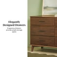 thumbnail image 6 of Modern Solid Wood 6-Drawer Dresser with Metal Handles - Walnut, 6 of 18