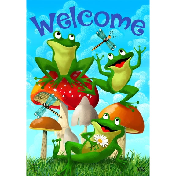 Briarwood Lane Summer Garden Flag 12x18 For Outdoor Happy Frogs For Summer Garden Flag Flags For Outside