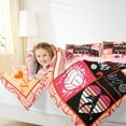 thumbnail image 4 of jejeloiu Girls Ball Games Bedding Comforter Set,Geometric Grid Checkered Twin Comforter Sets,Volleyball Sports Bedding Set For Kids,Ultra Soft Home Decor Reversible,2pcs, 4 of 8