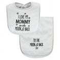 thumbnail image 3 of Hudson Baby Mom Dad Moon & Back Cotton Terry Bib & Burp Cloth Set, 12" x 12", 3 of 5
