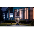 thumbnail image 2 of Urban Ambiance Luxury Colonial Outdoor Post Light, Large Size: 23"H x 12.5"W, with Tudor Style Elements, Versatile Design, High-End Black Silk Finish and Beveled Glass, UQL1150, 2 of 7
