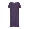 thumbnail image 3 of Sakmal Casual Dresses for Women Purple V-Neck Mid-Length Short Sleeve Flowy Polka Dot Lightweight Shift Dress, 3 of 5