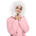 thumbnail image 2 of Winter Coats for Women Warm Fleece Long Back Jacket Thicken Parka with Hood Pink M, 2 of 7