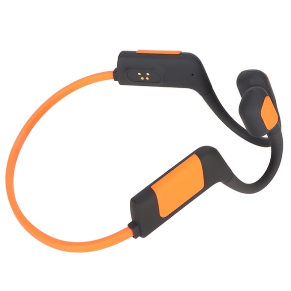 NFTIGB Open Ear Headset 32GB Memory Bone Conduction Swimming Diving Sports Headphones, IPX8 Waterproof Wireless Bluetooth 5.3 Earphones, Lightweight Silicone Magnetic Charging, Orange