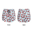 thumbnail image 5 of Vsdgher Flowers and Lady Bugs Print Women's Running Double Layer Shorts High Waisted with Pockets Elastic Yoga Workout Athletic Gym Sports, 5 of 8
