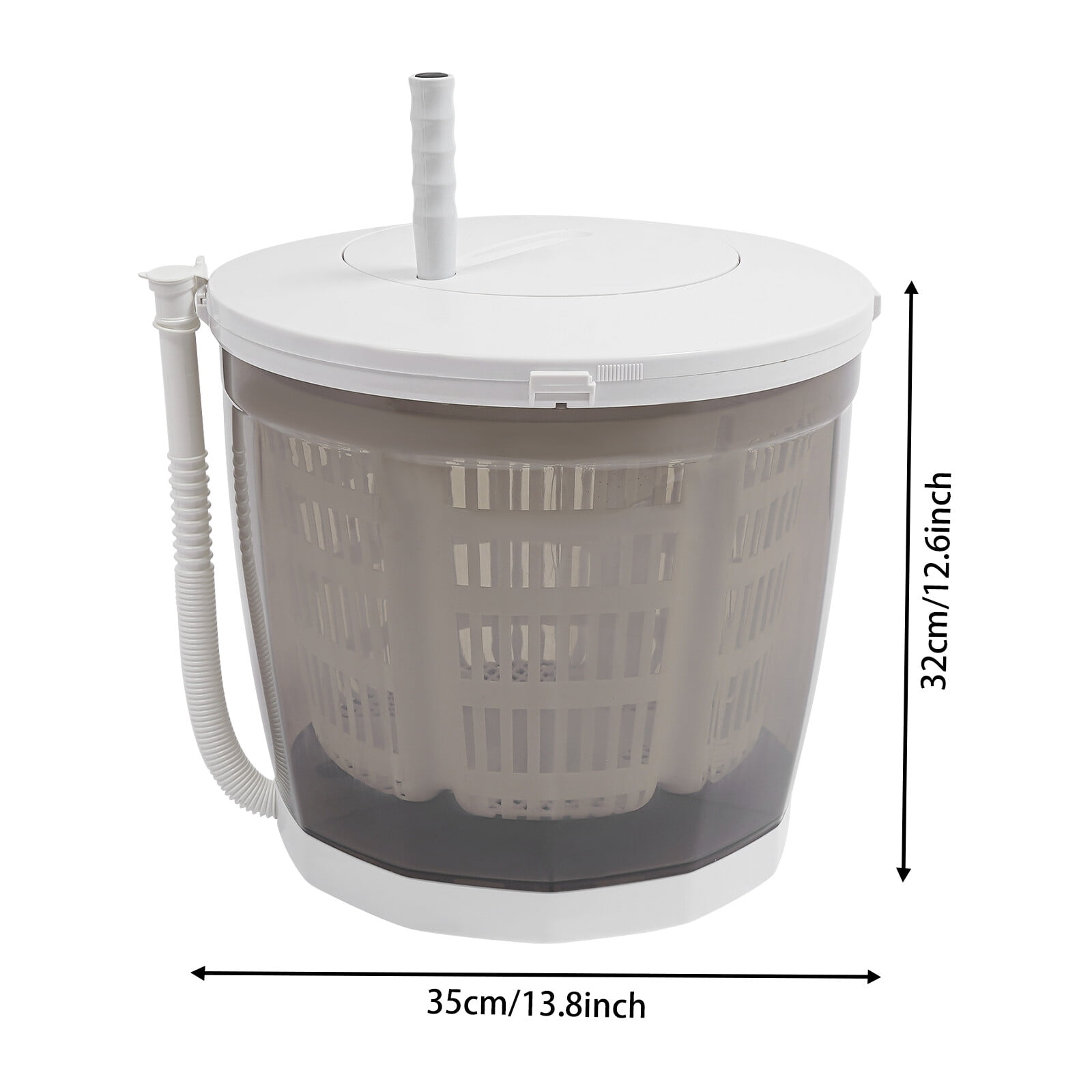 2 in 1 Manual Mini Portable Washing Machine Compact Washer Clothes Spin Dryer Grey for RVs, Camping
