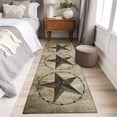 thumbnail image 4 of 2'x6' Rug Runners for Hallways Kitchen, Vintage Farmhouse Non Slip Entryway Beside Floor Carpet Runner, Rustic Western Texas Star Shabby Art Laundry Room Bedroom Throw Rugs Mat for Family Pet, 4 of 8