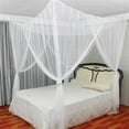 thumbnail image 6 of White Bed Canopy Curtains, 4 Corner Bed Canopy Queen - 80" L X 70" W X 100" H White Canopy for Twin Bed for Better Sleep - Easy to Assemble Bed Mosquito Net for Bed, Ideal Queen Canopy Bed Curtains, 6 of 8
