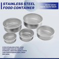 thumbnail image 5 of 5 PCS Stainless Steel Food Container Sealed Crisper Storage Lunch Box Bowls with Lids Food Storage B, 5 of 5