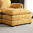 thumbnail image 4 of Williamspace 112.2" Modular Sectional Sofa Couch with Removable Ottoman, Upholstered Deep Seat Sofa Sleeper Couch with Pillows, Seat Cushions, for Living Room, Apartment, Yellow, 4 of 6