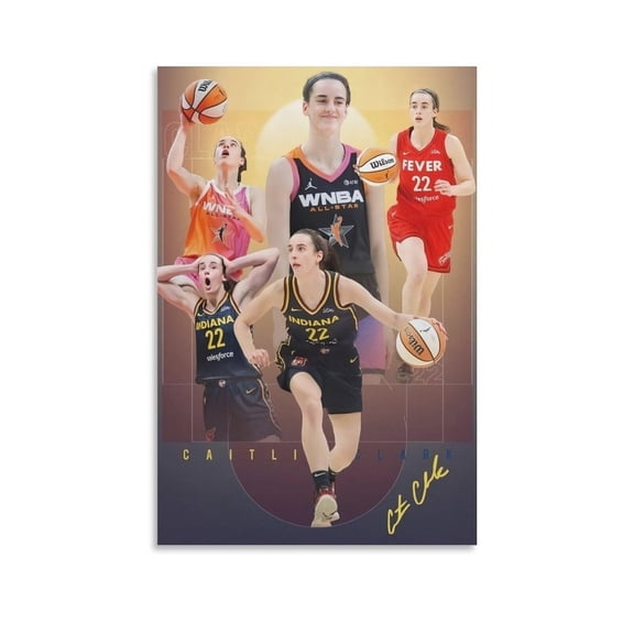 American Female Basketball Player Caitlin Clark Canvas Wall Art Poster For Room Aesthetic And Decor Poster For Bedroom Living Room Bathroom Kitchen Office Decor