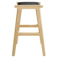 thumbnail image 4 of Counter Stool Chair, Set of 2, Black Natural, Wood, Bar Pub Cafe Bistro Dining Kitchen Hospitality Restaurant, Modern Contemporary HB36083, 4 of 10