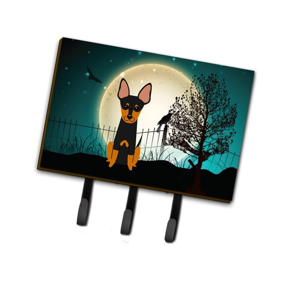 Halloween Scary English Toy Terrier Leash or Key Holder