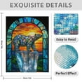 thumbnail image 3 of Diamond Art Kits for Adults - 5d Stained Glass Bear Sunset Ice Diamond Painting for Adults, Diamond Art for Adults Beginners, Diamond Painting Kits for Adults for Home Wall Decor, 3 of 7
