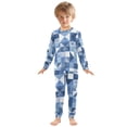 thumbnail image 7 of Boys Pajamas Girls Pajama Geometric Pattern Blue Cute Comfortable Cotton Two-piece Pajama Set, 7 of 7