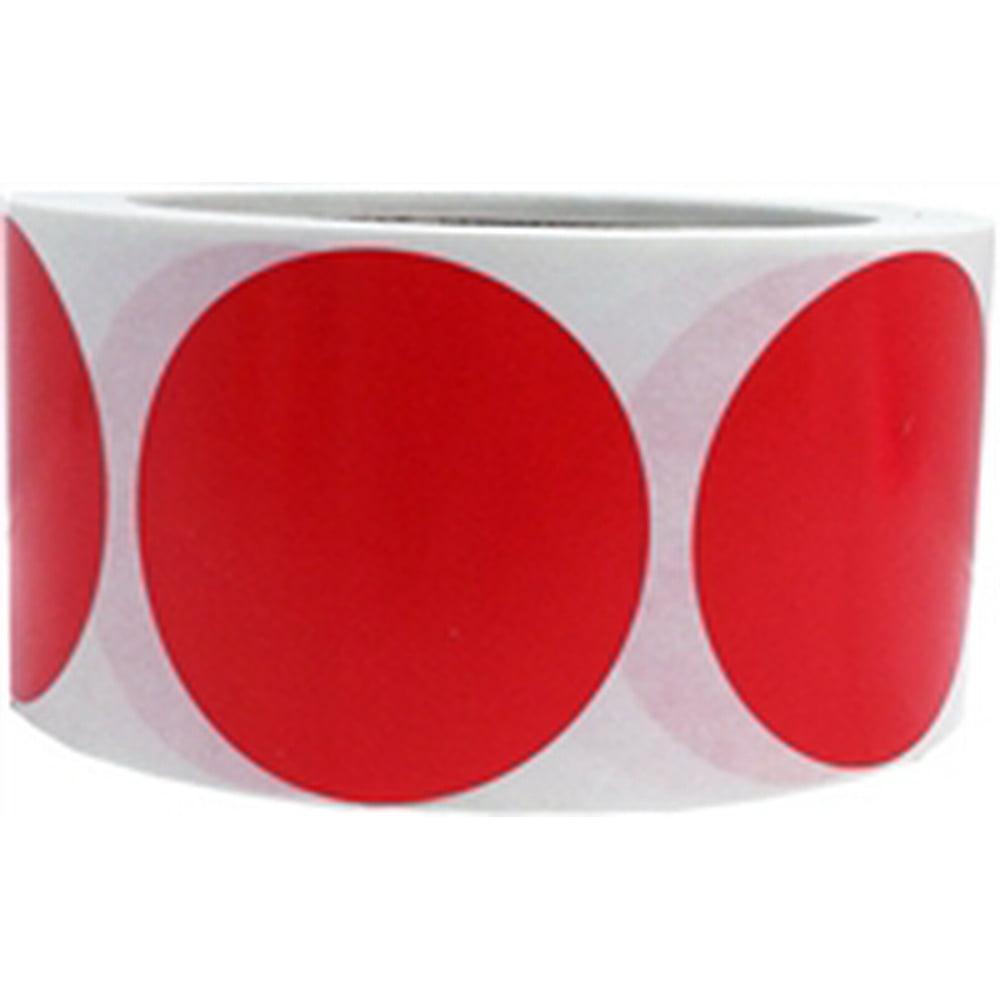 Red Circle Stickers | 2" Inches Round | 500 Pack - Walmart.com