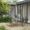 thumbnail image 5 of vidaXL Patio Dining Set Table and Chair Patio Furniture Set Steel Dark Gray, 5 of 19