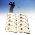thumbnail image 6 of 10 Pieces Golf Iron Headcover Set Golf Club Head Cover Anti Scratch Golf Cue Protector with Number Tag Sticky Waterproof Golfer Equipment White, 6 of 8
