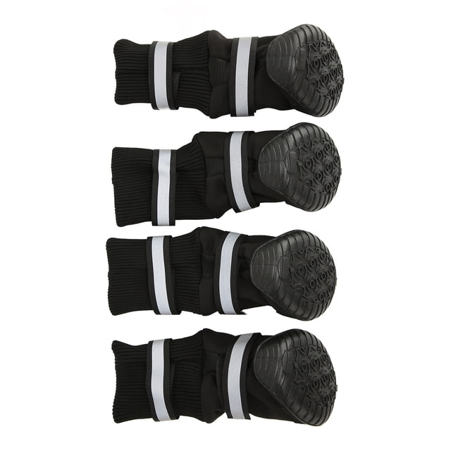 Puppy Shoes, Black Stylish Dog Boot Reflective Prevent Slip For Walking For Traveling S,M,L,XL