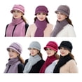 thumbnail image 4 of Qarigey Elder Cold Winter Warming Hats Portable Warm-keeping Fashion Bufanda Kit Cap Knitting Headwear Accesorio Outdoor Casual Sombreros Negro Qarigey AP013363-07, 4 of 5