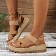 thumbnail image 5 of LTTVQM Womens Walking Sandals Arch Support Orthotic Platform Open-Toe Cross Strap Comfortable Sandals Ankle Strap Slip on Vacation Sport Sandals for Summer Beach Athletic Brown 36(US-5.5), 5 of 5