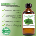 thumbnail image 3 of Peppermint Essential Oil (Mentha Piperita)  - 4 fl oz (118 ml) Glass Bottle w/ Cap and Glass Dropper - 100% Pure Essential Oil by GreenHealth, 3 of 6