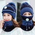 thumbnail image 3 of Women Winter Hat Set of 3, Warm Knit Beanie Hat Scarf Mask Set with Fleece Lined Skull Caps Neck Scarves, 3 of 5