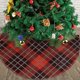 thumbnail image 3 of Falda de árbol de Navidad a cuadros rojos, suave y divertida, decoración navideña de granja con cuello para árbol de Navidad de 30", 3 of 4