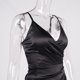 thumbnail image 5 of Ropa europea y americana para vacaciones en la playa, vestido sexy de satén con escote en V y espalda descubierta, falda media con abertura larga, vestido de verano, 5 of 5