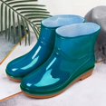 thumbnail image 2 of Yindaity Cute Rain Boots for Women Waterproof Mid-Calf Rubber Rain Shoes Fashion Print Outdoor Rainboots (Blue,7), 2 of 6